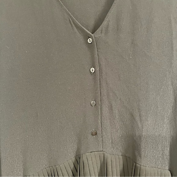 Zara Black Pleated Mini Dress/Blouse - Size Small - Picture 11 of 11